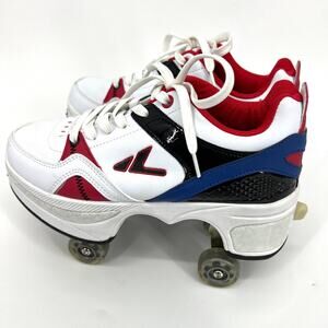 Women's Retractable Quad Kick Parkour Roller Skates Sneakers U.S. Size 6